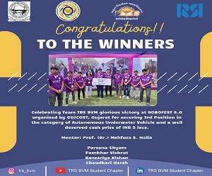 Team AUV secures 3rd Prize in Autonomous Underwater Vehicle at GUJCOST ROBOFEST 5.0
